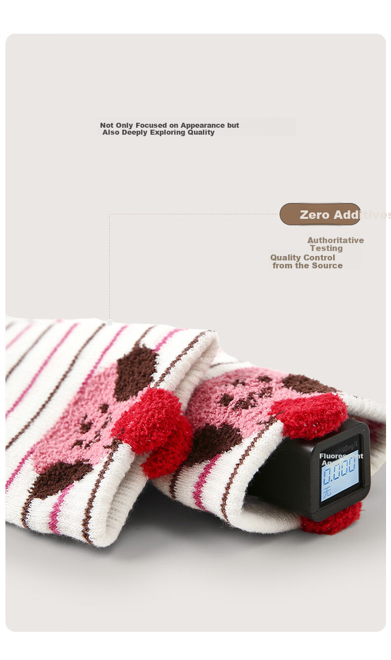 Miiow Girls' Winter Thickened Terry Socks Children's Autumn and Winter Pure Cotton Mid-Calf Socks Baby Fleece Warm Terry Socks 7