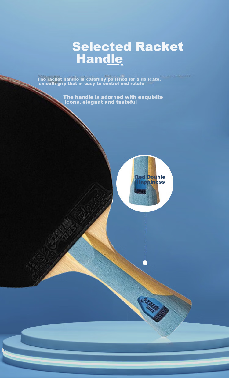 DHS Kuangbiao Six-Star Table Tennis Paddle, Penhold Grip, Reverse Rubber, Looping And Fast Attack Combined, F6000, Includes Racket Case 5