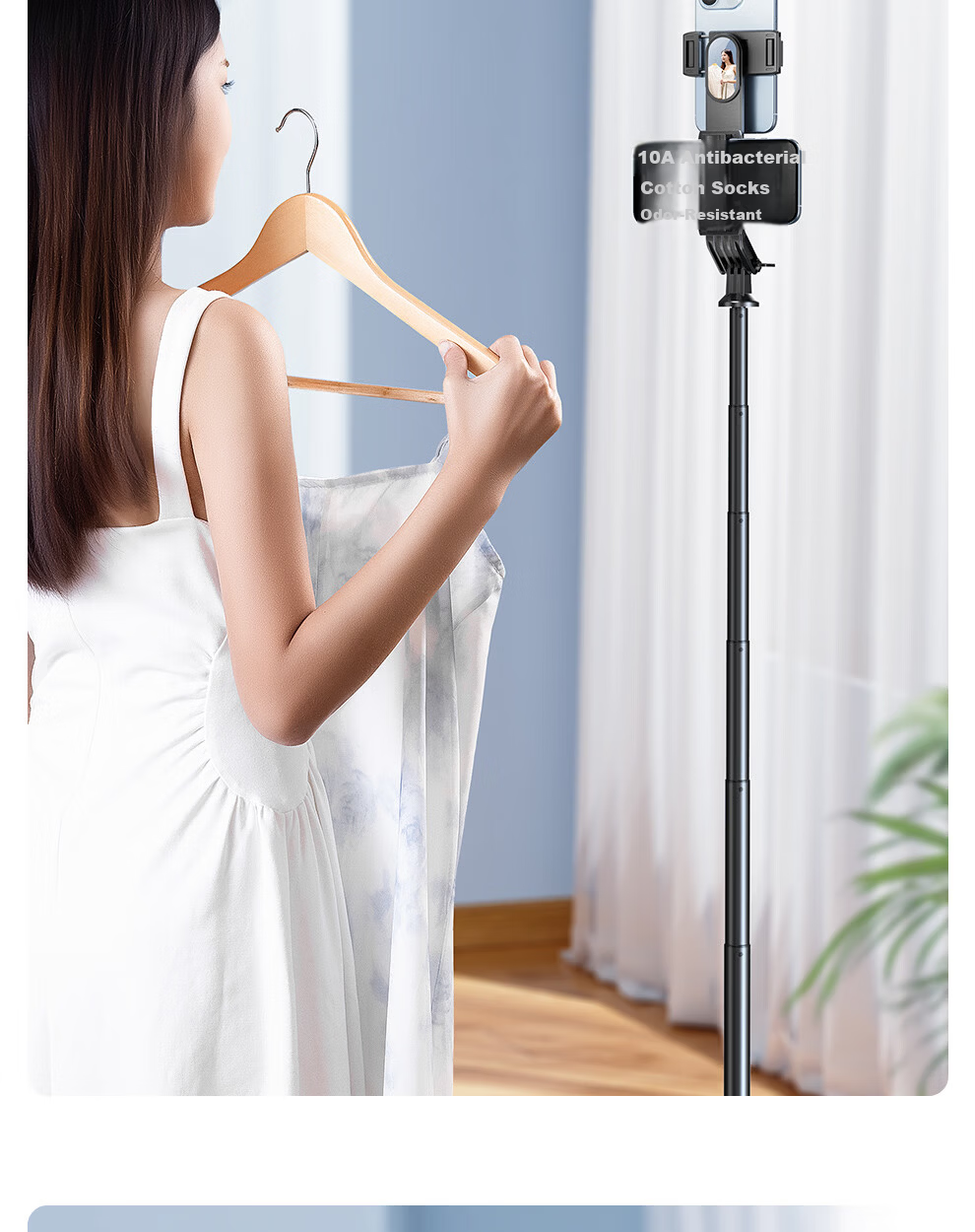 Xiaotian Mobile Phone Teleprompter Stand Live Streaming Tripod Portable Selfie Stick Floor Outdoor Selfie Tool Handheld Universal Vlog Shooting Phone Holder 5