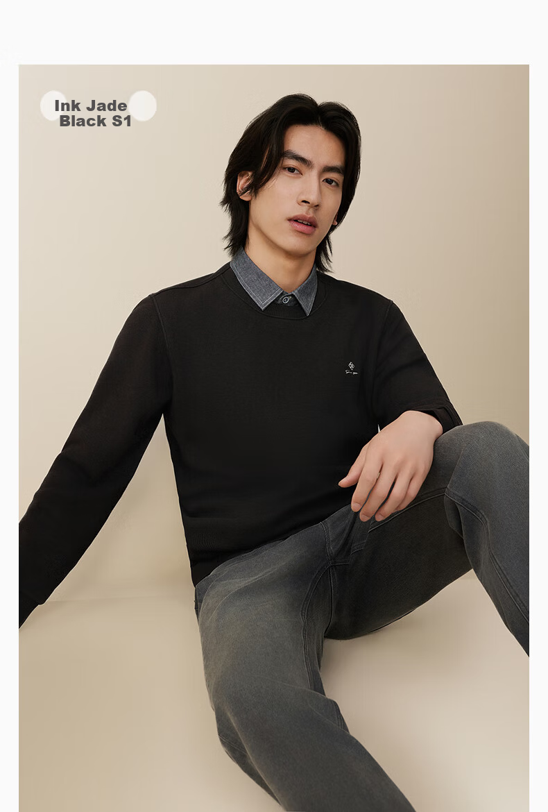 Hodo Anti-Pilling Wool Blend Fleece-Lined Two-in-One Thermal Warm Shirt Collar Sweater for Men 22