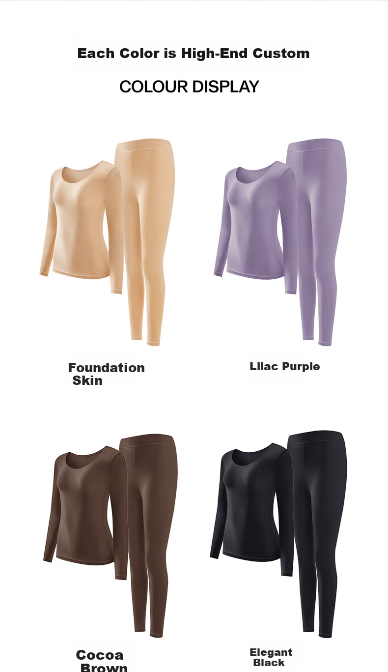 Herbal Original Sun Yi Style Lightweight Warm Women's Thermal Underwear Autumn Winter Skin-Friendly Camellia Fragrance 10A Antibacterial Anti-Pilling Thermal Set 7