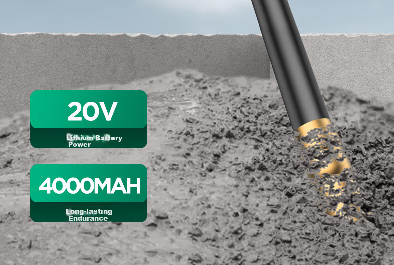 SATA Lithium Battery Brushless Concrete Vibrator Handheld Site Rechargeable Concrete Vibrator D05540 One Battery 2