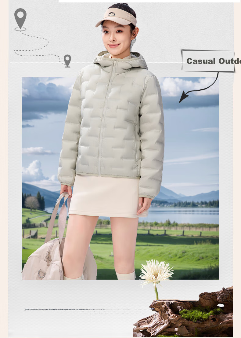 SNOWFLYING Women's Short Down Jacket 2025 Winter Korean Slim Fit Lightweight 90% Down Coat Cream Light Beige XL 8