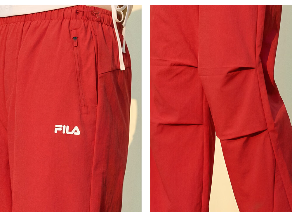 FILA Women's Woven Long Pants 2026 Summer Casual Loose Cool Sun-Protective Straight-Leg Trousers [Han So-hee Style] 33
