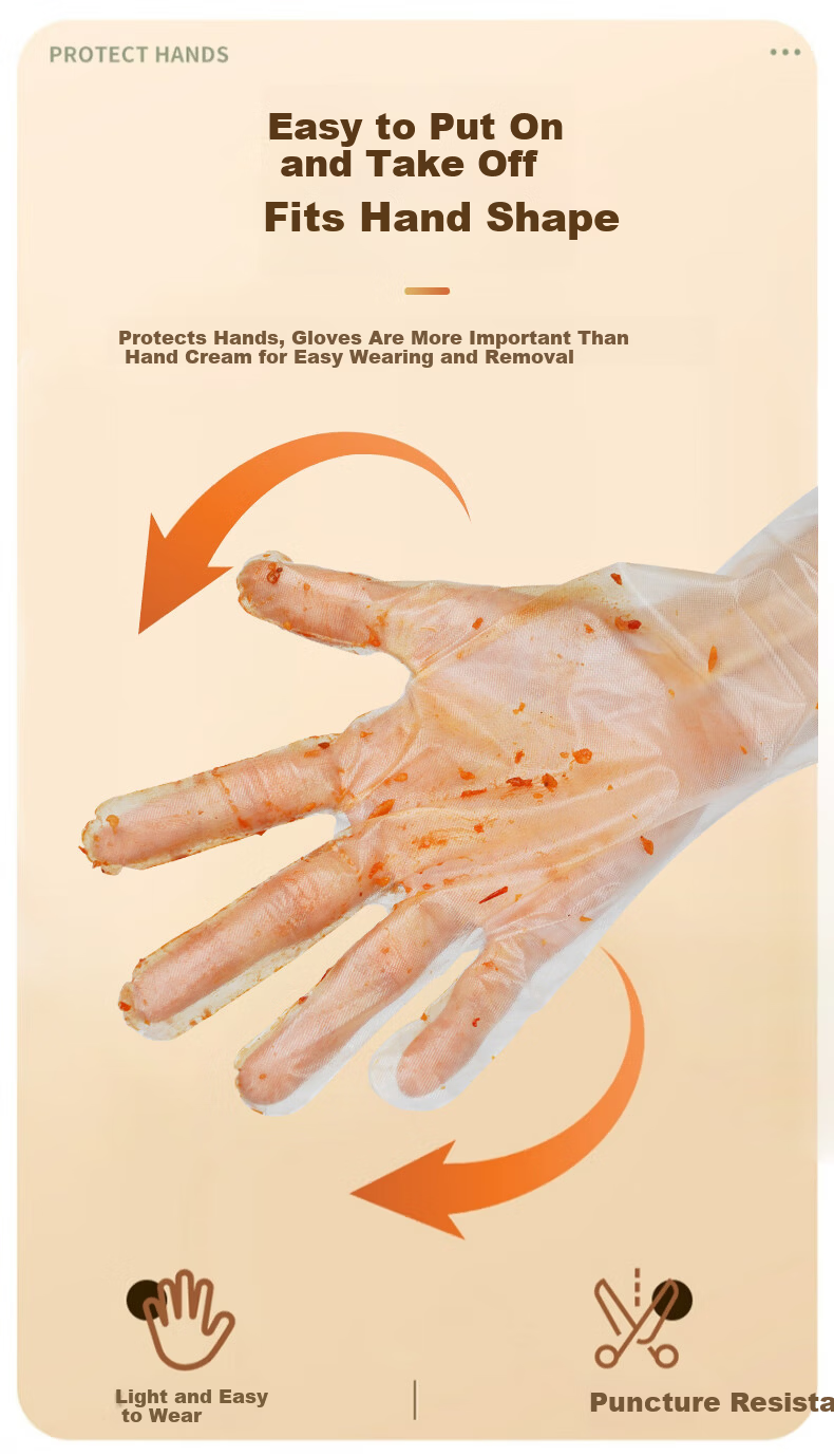 Jiansi Disposable Gloves POE 200pcs One Size Food Grade Kitchen Catering Beauty Household Cleaning Waterproof Dishwashing Gloves 3