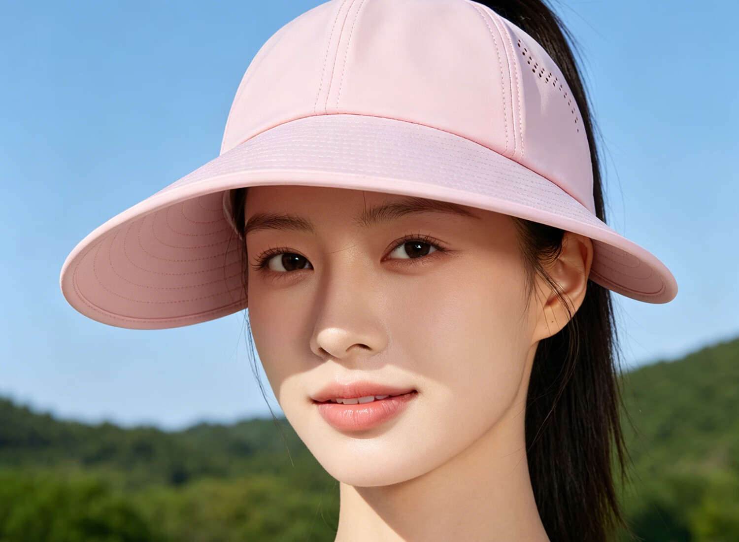 FANCET Women's Summer Sunshade Hat Large Brim UV Protection Sunscreen Outdoor Golf Baseball Cap Cooling Ponytail Hat 26