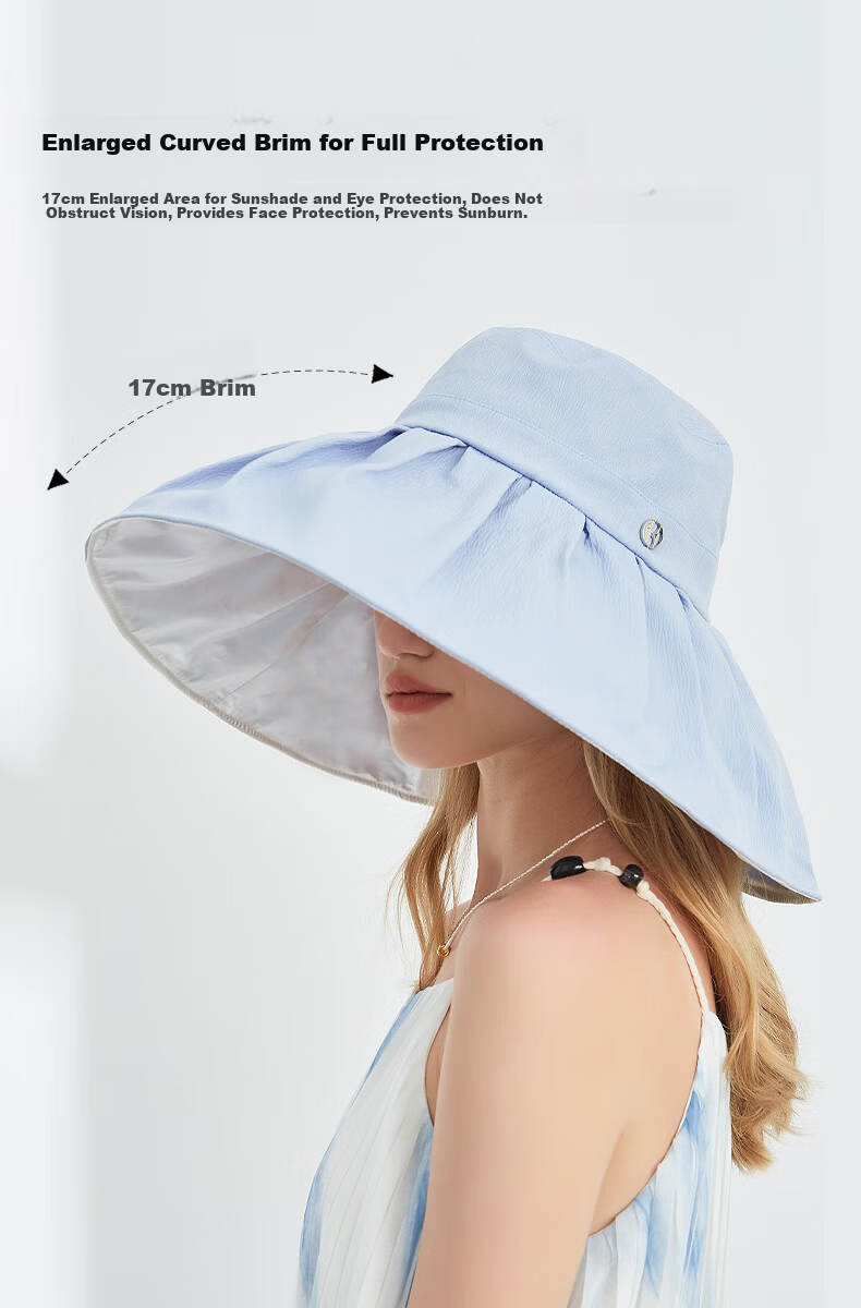 ELLE Sun Hat for Women, Elegant Wide Brim Hat, UV Protection, Face-Slimming Effect, Gift for Girlfriend 4