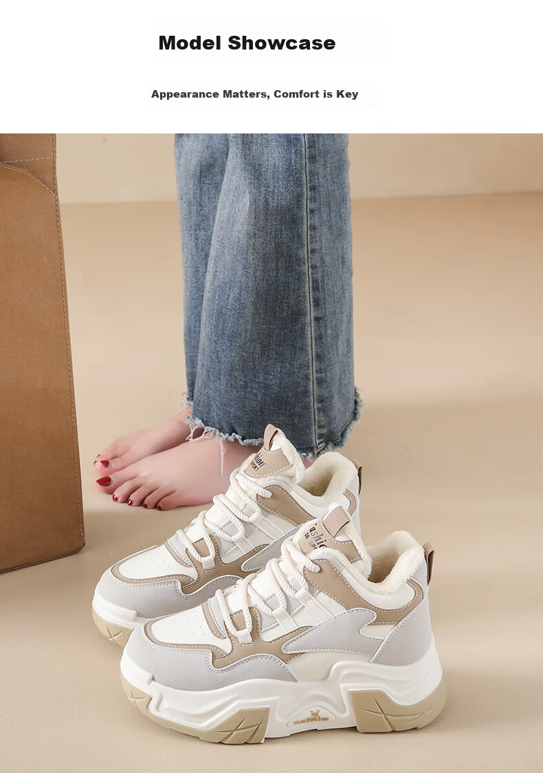 CARTELO Women's Fleece-Lined Winter Casual High-Top Cotton Shoes Warm Sports Sneakers Mika 1652 Size 35 8