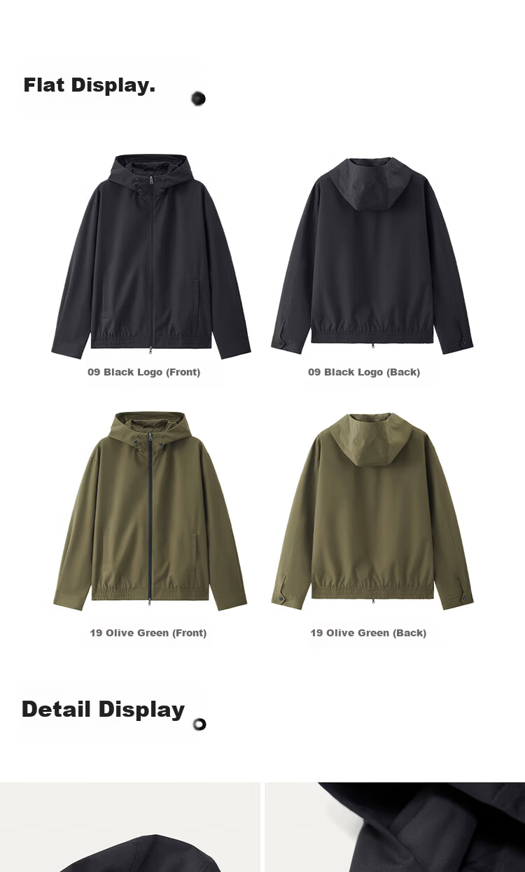 Giordano Men's Windproof Jacket Autumn Winter New Outdoor Double Zipper Loose Hooded Windbreaker 01075075 17
