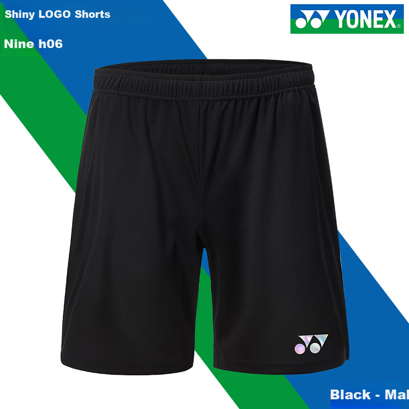 YONEX Badminton Shorts Quick-Dry Breathable Summer Autumn Competition Shorts Men's YOBC9044CR Black Size S