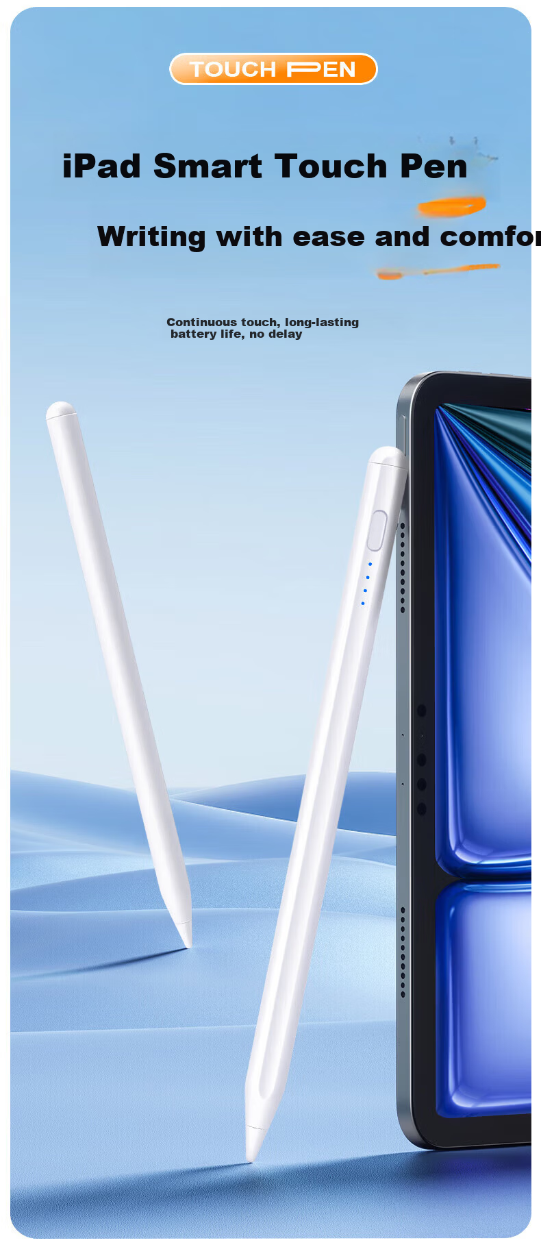 JPLAYER Universal Capacitive Stylus Compatible with IPad Apple/Huawei/Xiaomi Tablets, Third Generation Touch Pen, Microsoft Honor Lenovo Universal Writing Touch Screen Capacitive Stylus 1