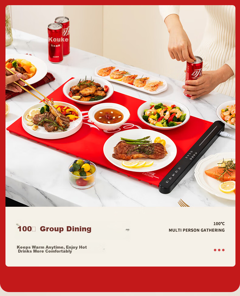 Coca-Cola Flexible Foldable Multifunctional Household Global Rapid Heating Table Warmer Mat Food Heating and Insulation Board 8