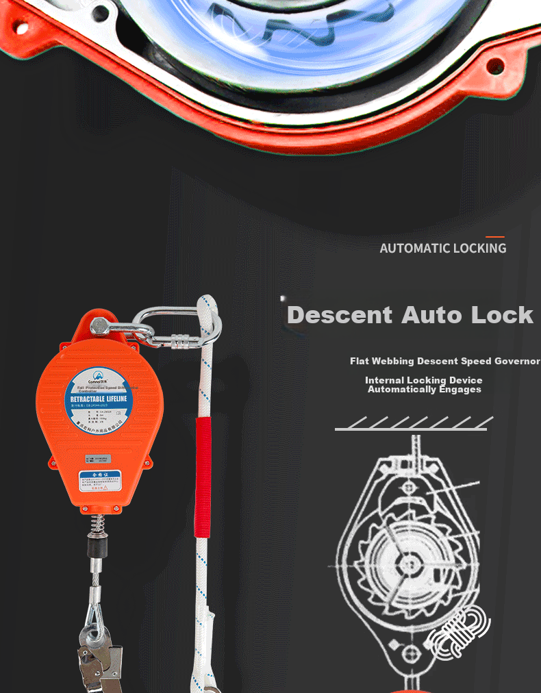 Kanlesu Differential Fall Arrester High-Altitude Automatic Self-Locking Anti-Fall Retractable Protector [Express Delivery] 7m Fall Stopper + 80cm Middle Hook 7
