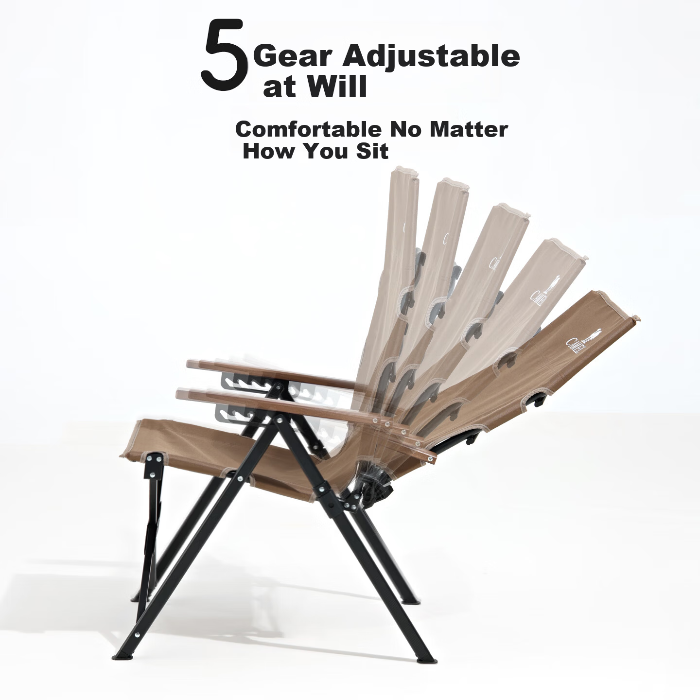 CAMEL Adjustable Folding Outdoor Recliner Portable Camping Chair Nap Chair Dual-Use Leisure Seat N75CH21050