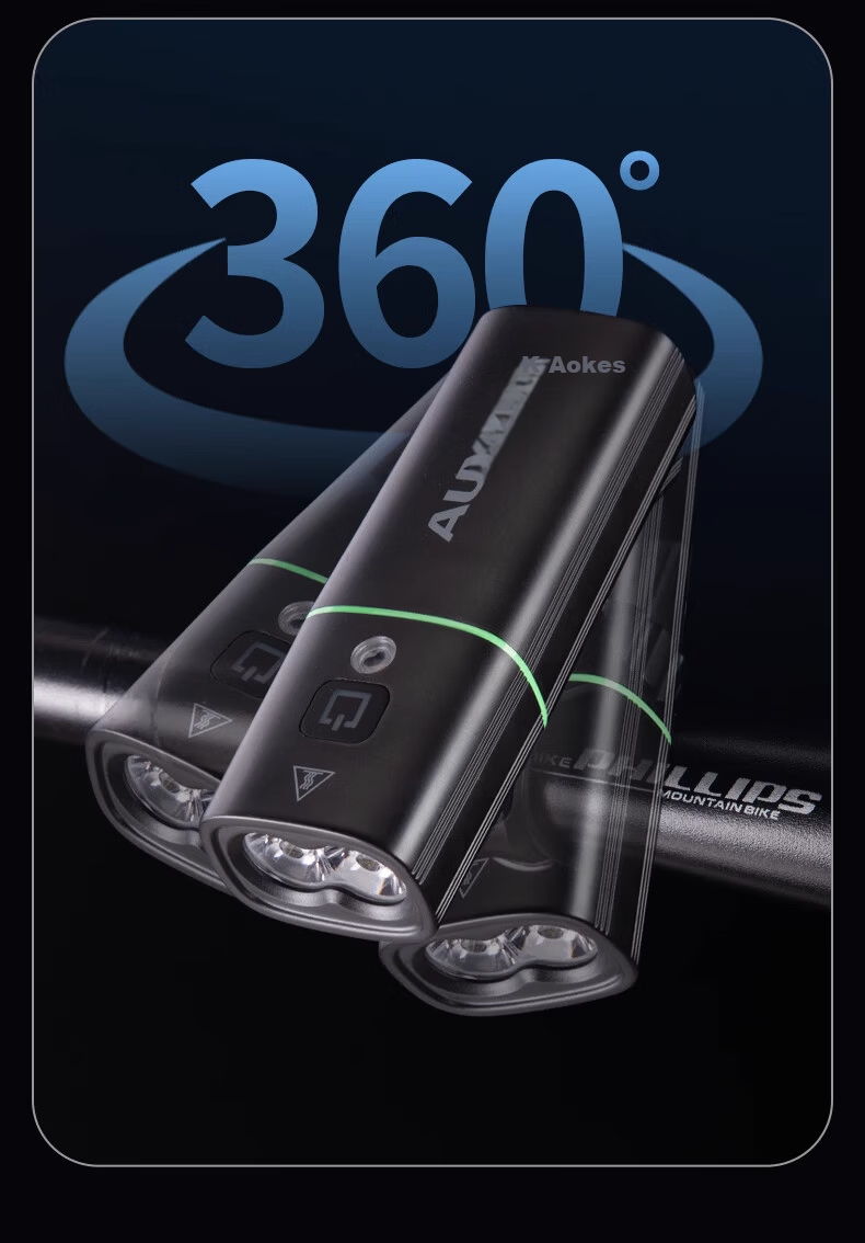 AUX Bicycle Night Riding Front Light Rechargeable Nighttime Mountain Road High Brightness Flashlight Cycling Equipment Super Bright 22