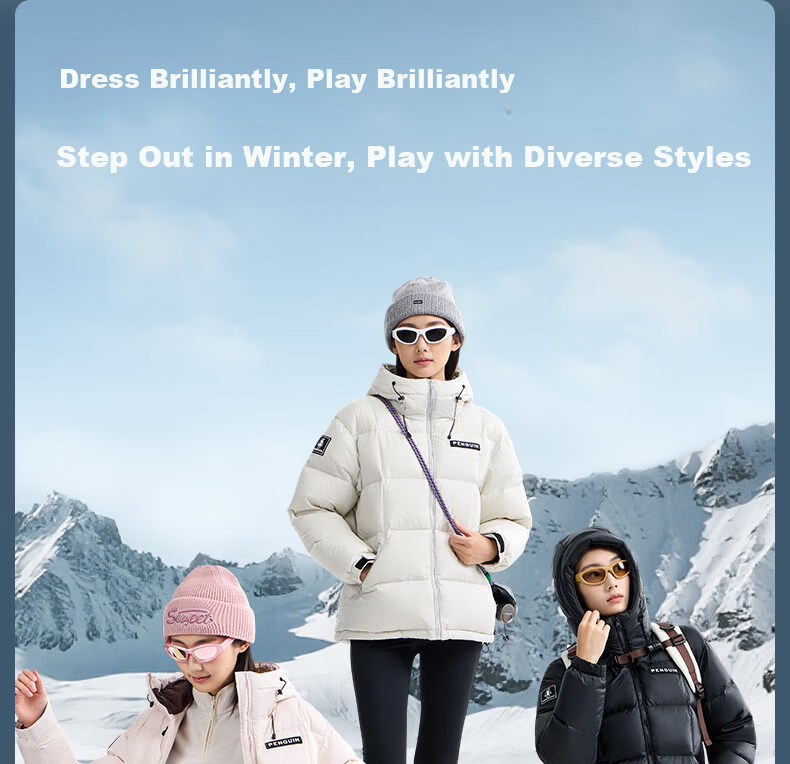 Penguin Camel Collaboration "Thermal" Unisex Outdoor Thickened Hooded Down Jacket M34CR07725 26