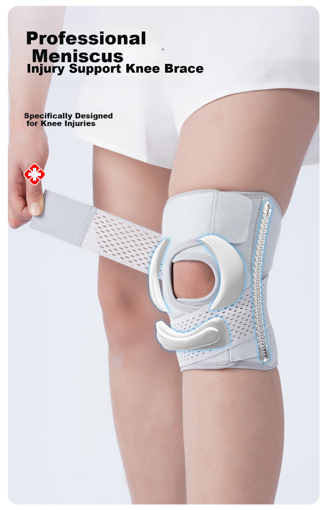 NAILEKESI N Professional Protective Knee Brace Medical Meniscus Ligament Injury Knee Support for Men and Women Joint Stabilizer 3