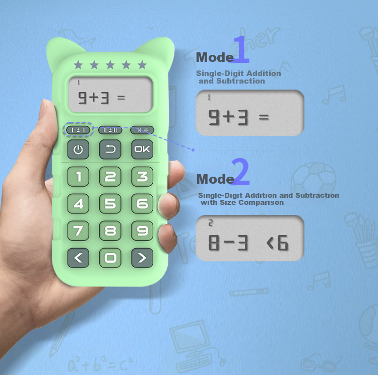 Newsmy Mental Math Practice Machine, Handheld LCD Writing Tablet, Elementary School Arithmetic Learning Device, Early Education Toy for Boys And Girls, Birthday Gift 4