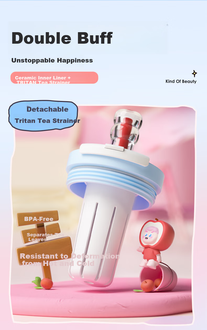 BABLOV Insulated Kids 316L Stainless Steel Portable Silicone Straw Water Bottle 8