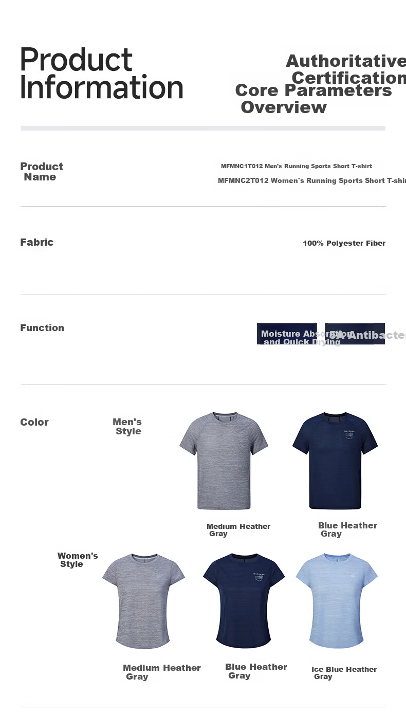 Macondo Quick-Dry Sports Short Sleeve T-Shirt Men Summer Lightweight Moisture-Wicking Breathable Gym Running Training Shirt Blue Floral Gray M 22