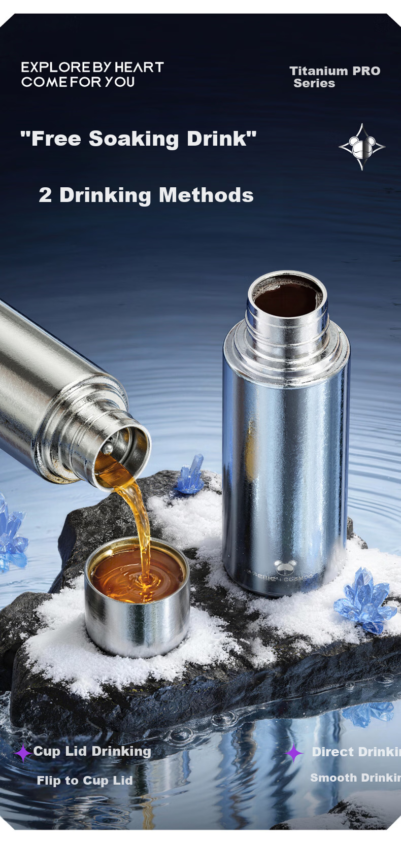 Cille Pure Titanium Insulated High-End Tea Infuser Cup Separation Health Tea Brewing Water Cup Business Office Luxury Gift Titanium Cup 13