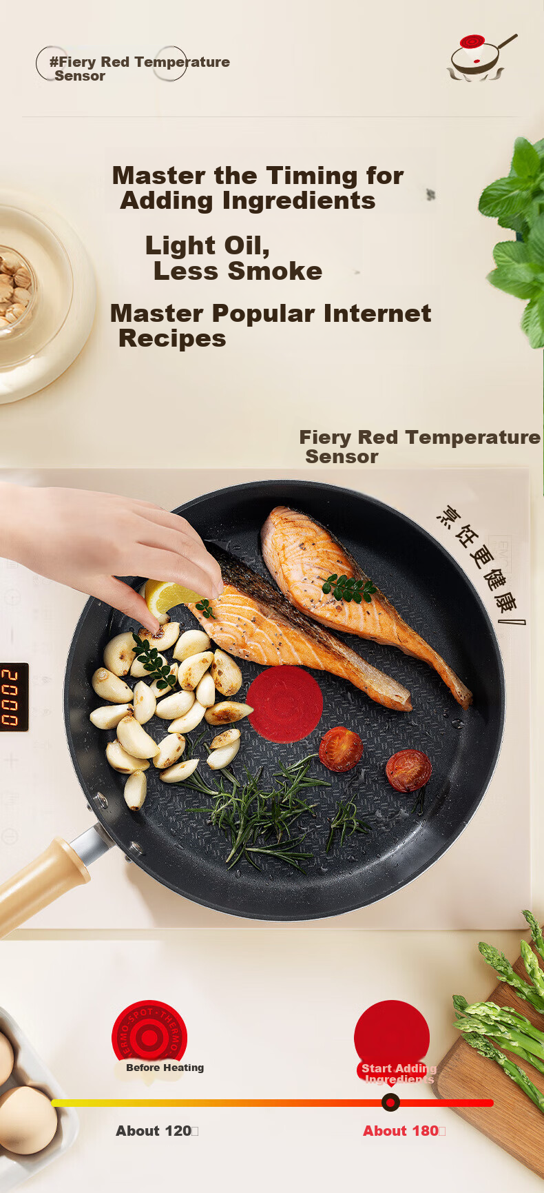 SUPOR 26cm Lightweight Red Dot Non-Stick Frying Pan Multi-Functional Flat Bottom Skillet EJ26QLP01 11