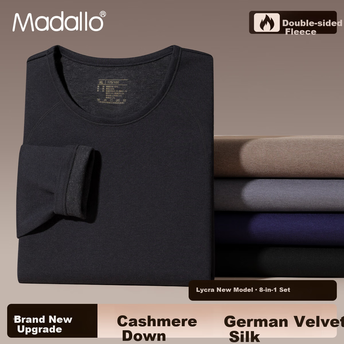 Modal 8-in-1 Thermal Set Men's Underwear German Velvet Heat Retention Cold-Proof Thickened Cotton Sweater Autumn Top and Bottom Winter