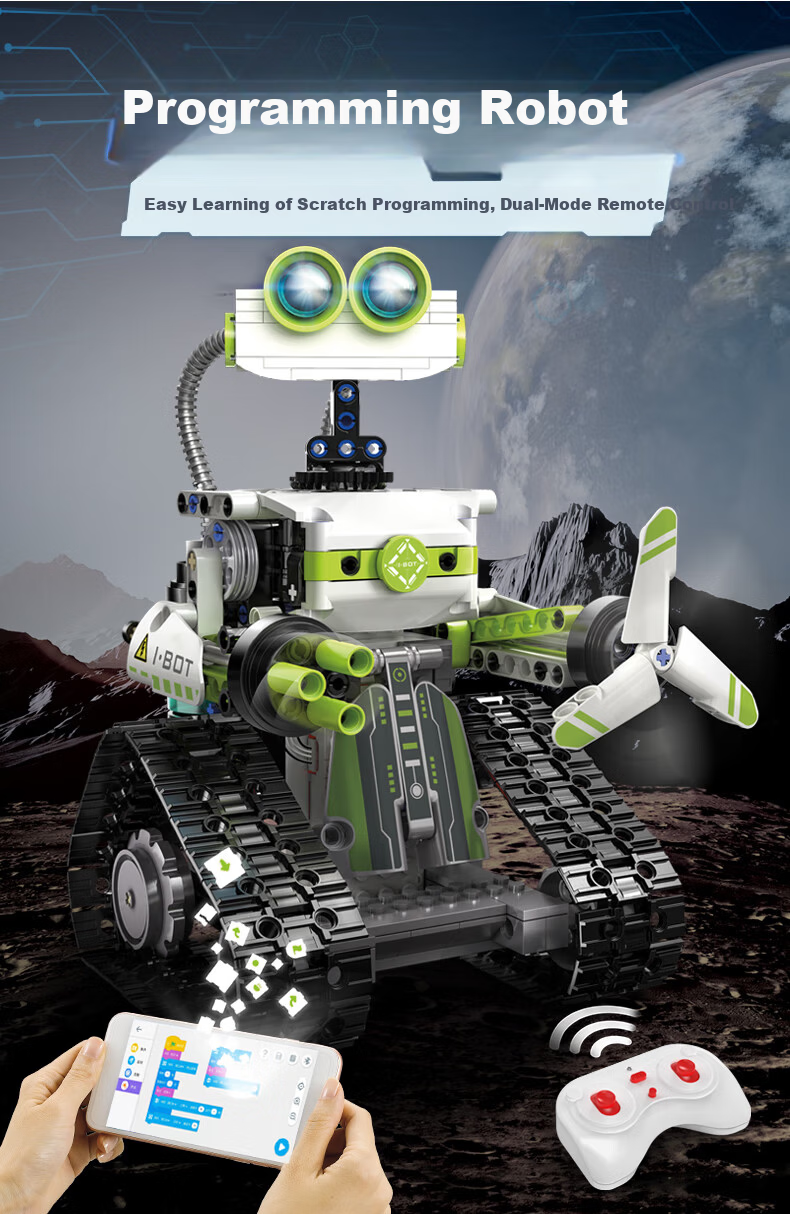 CaDA Building Block Programming Robot Boys Educational Puzzle Assembly Building Blocks Remote Control Toy Children's Birthday Gift 2