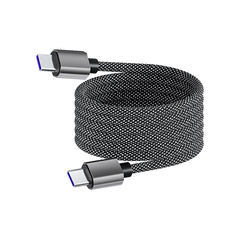 Baking Magnetic Type-C Charging Cable PD 100W Fast Charge Compatible with Apple iPhone 17/16/15 Huawei Honor Xiaomi iPad Tablet Laptop Cable Organizer