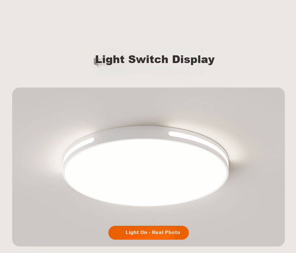 Kuka LED Ceiling Light Eye Protection PR Light Source Living Room Bedroom Lighting 40cm Round - Three Colors [Installation Included] 47