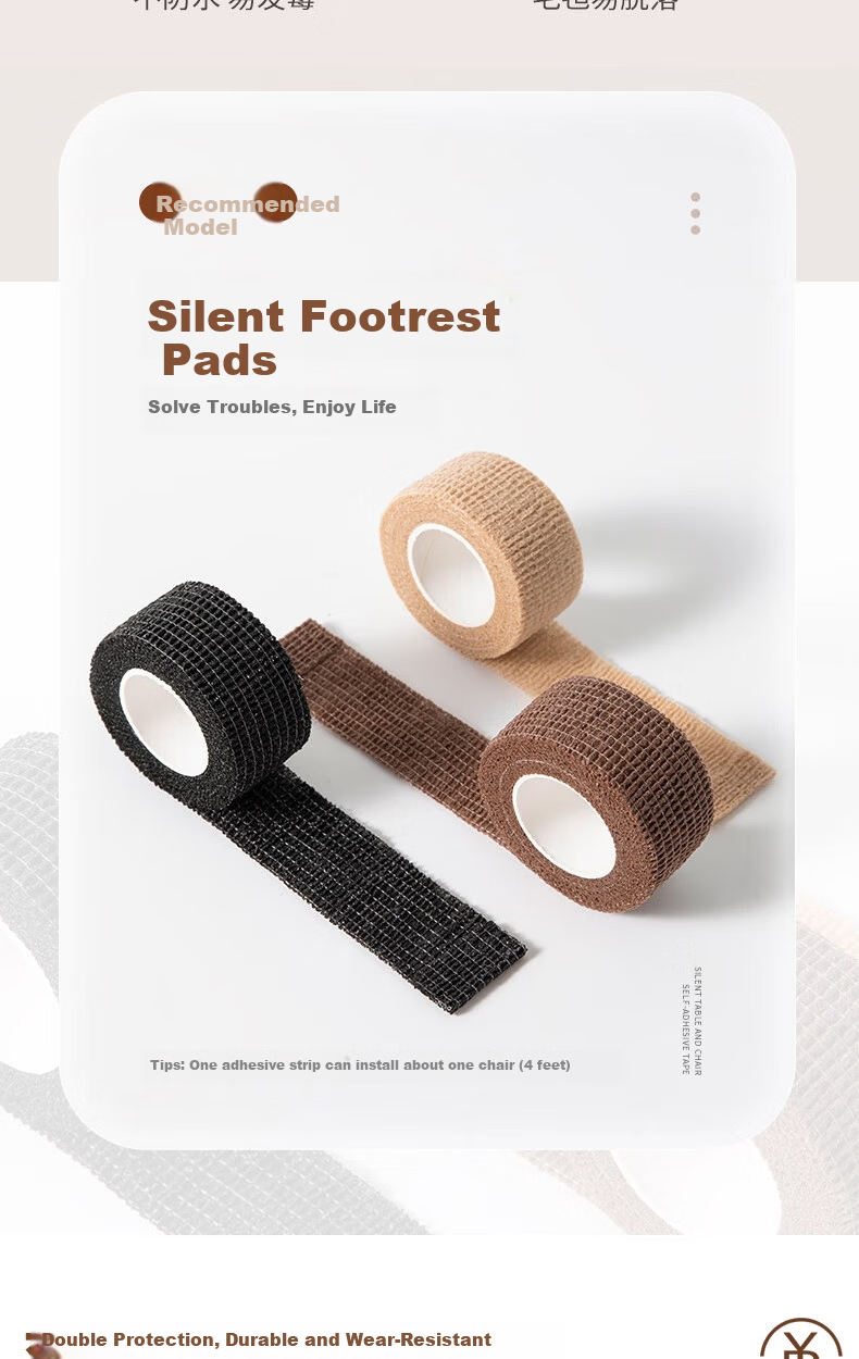 Bingyou Chair Leg Pad Protective Tape 10 Rolls Black Anti-Slip Table and Stool Leg Covers Protective Foot Sleeves Prevent Movement 3
