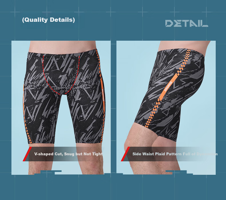 SWANS Men's Professional Sun Protection Quick-Dry Swim Shorts, 5-Point Length, Black Gray, XL 5