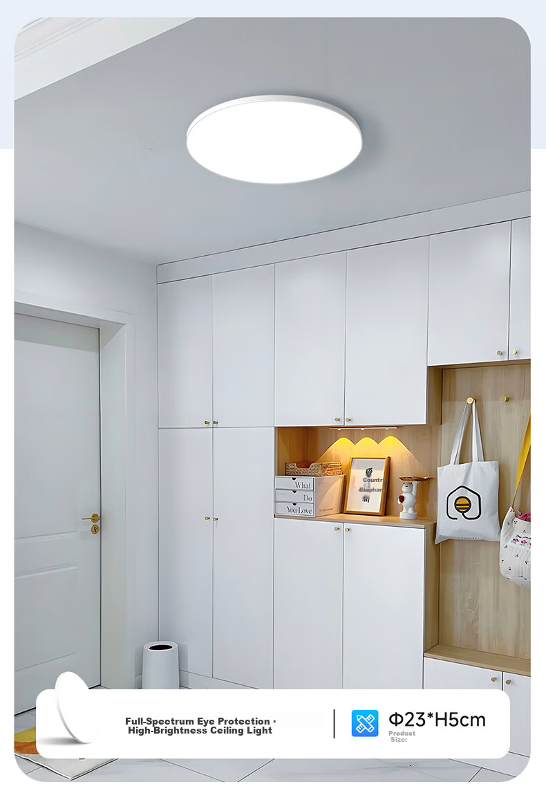 HP Eye-Protection Three-Defense Ultra-Thin LED Ceiling Light for Bedroom, Kitchen, Bathroom, Balcony, Corridor - Zhenzhiguang Series 12