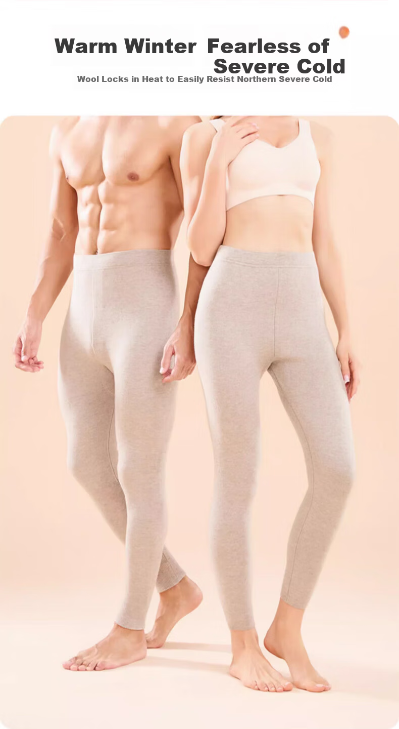 LangSha Men's Wool Thermal Pants Thickened Autumn Winter Fleece Lined Heat Retaining Long Johns Thermal Underwear 4