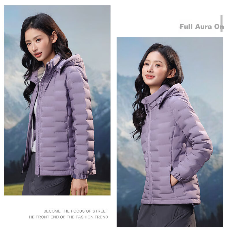 YAYA Lightweight Down Jacket Women 2025 Autumn Winter New Casual Versatile Short Hooded Comfortable Warm Duck Down Coat 11