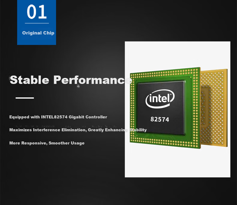 PERCKO Intel 82574 Chip PCI-E X1 Gigabit Single Port Desktop Wired Network Card 9301CT Support Diskless Compatible EXPI9301CTBLK 3
