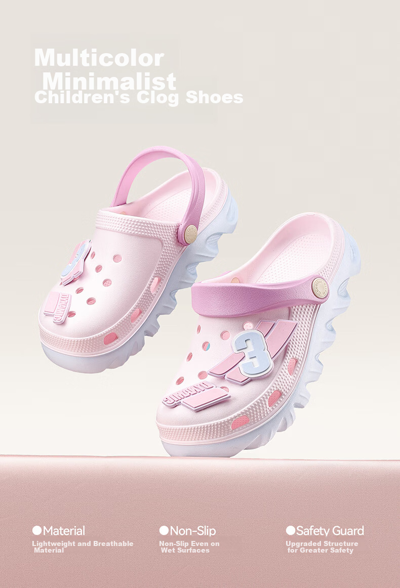 Cheerful Mario Kids Hole Shoes Girls Summer 2026 New EVA Beach Slippers Big Kids Parent-Child Outdoor Sandals 1