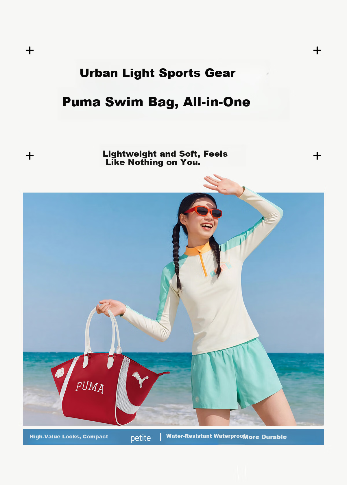 PUMA Swimming Handbag, Large Capacity Shoulder Bag, Wet And Dry Separation, Sports Yoga Lightweight Travel Bag, Fitness Bag, High-End 4