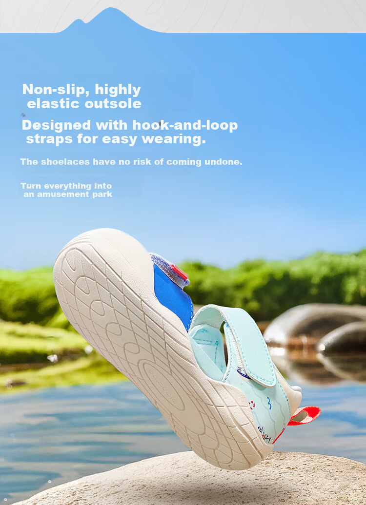 Balabala Kids Steady Shoes Boys Girls Sandals 2026 Summer New Breathable Closed-Toe Walking Shoes Colorblock Non-Slip 5
