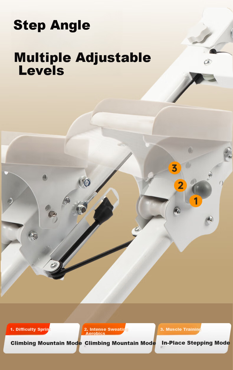 KOGER Fitness Stair Climber Multifunctional Dual Resistance Foldable Stepper Home Climbing Stair Machine Exercise Equipment White 7
