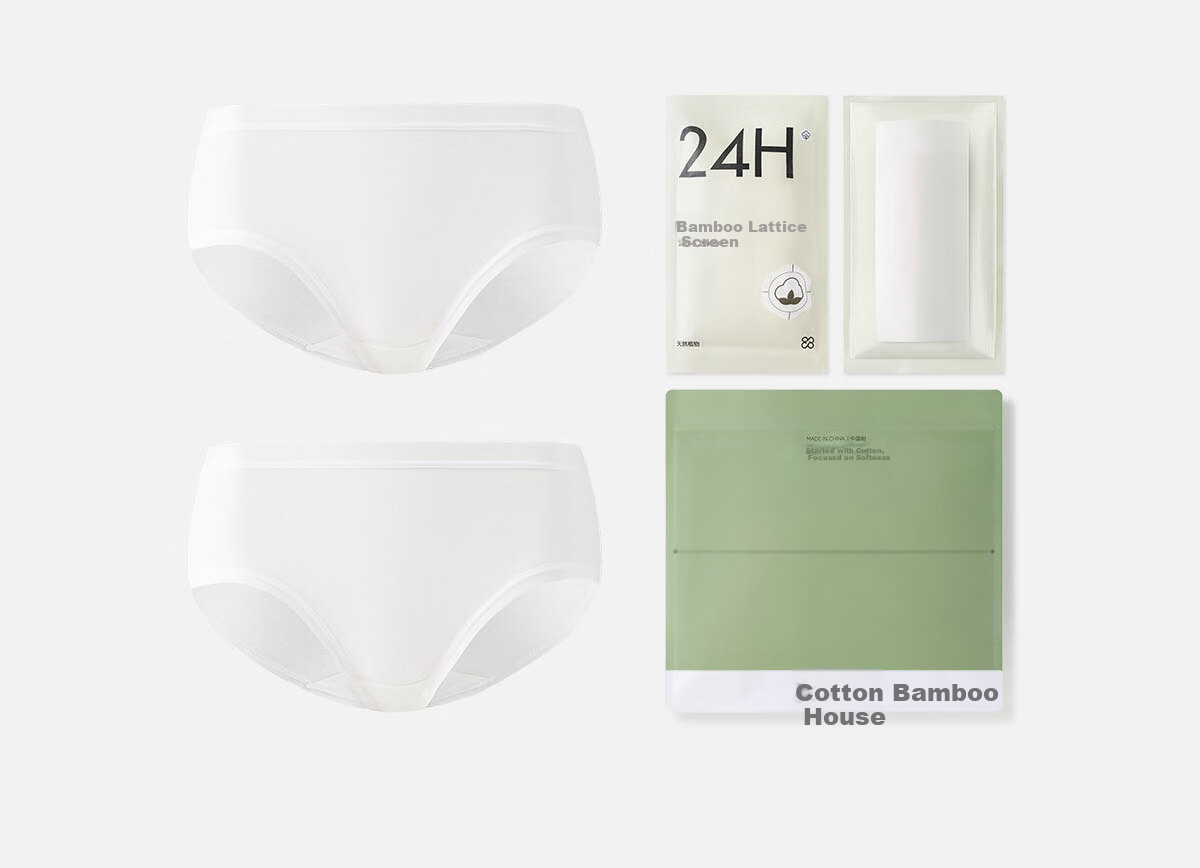 Mianzhuwu Disposable Women's Cotton Underwear Travel Wash-Free Portable Daily Use Sterile Individually Packaged Menstrual Postpartum Shorts 8 Pieces 16