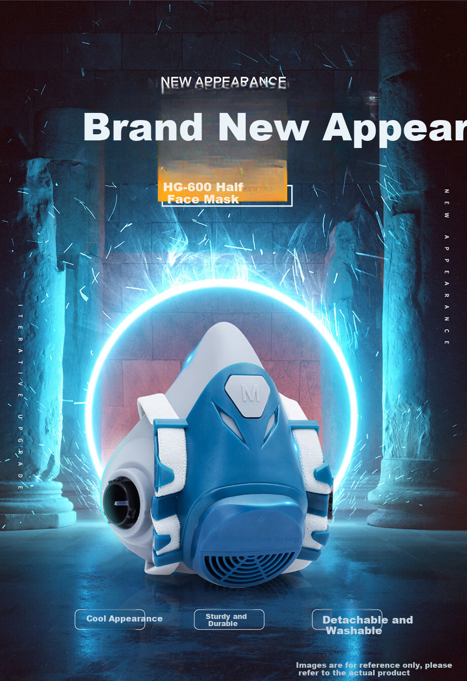 HAI GU HG-600 Silicone Half Face Gas Mask Respirator Acidic Organic CO Formaldehyde Toxic Gas Protection Half Mask 1