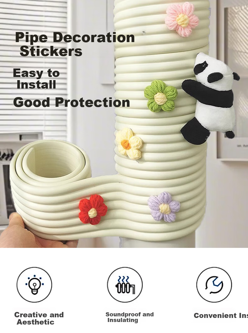 Xinuo Decorative Pipe Cover Stickers for Concealing Drain Pipes, Air Conditioner, Gas Pipes, Soundproofing, Kitchen, Bathroom, Balcony Pipe Beautification Stickers 1