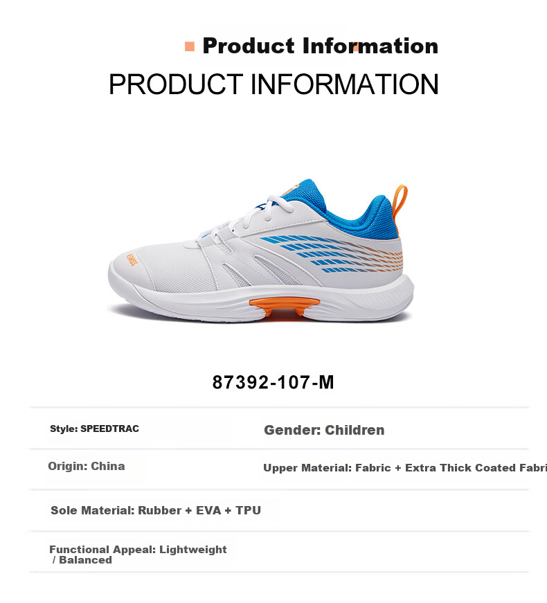 K·SWISS Kids Breathable Durable Stable Professional Casual Children's Tennis Shoes 87392-107-M 37.5 3