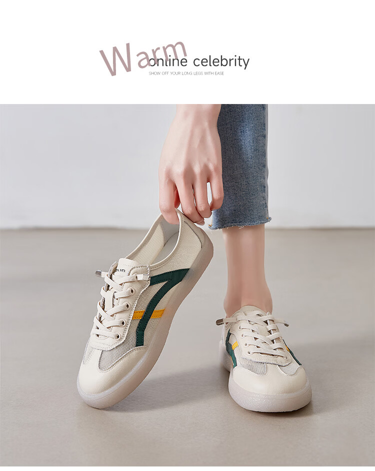 ZHR Women's Shoes, Summer New Style Mesh Breathable White Sneakers, Genuine Leather Training Sports Shoes for Women, A67E White Blue Size 37 26