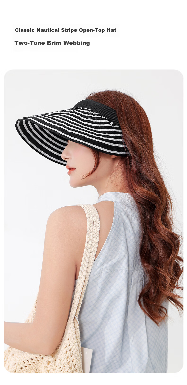 Romon Women's Sunscreen Hat UV Protection Foldable Sunshade Hat Wide Brim Open Top Headband Style Sun Hat 1