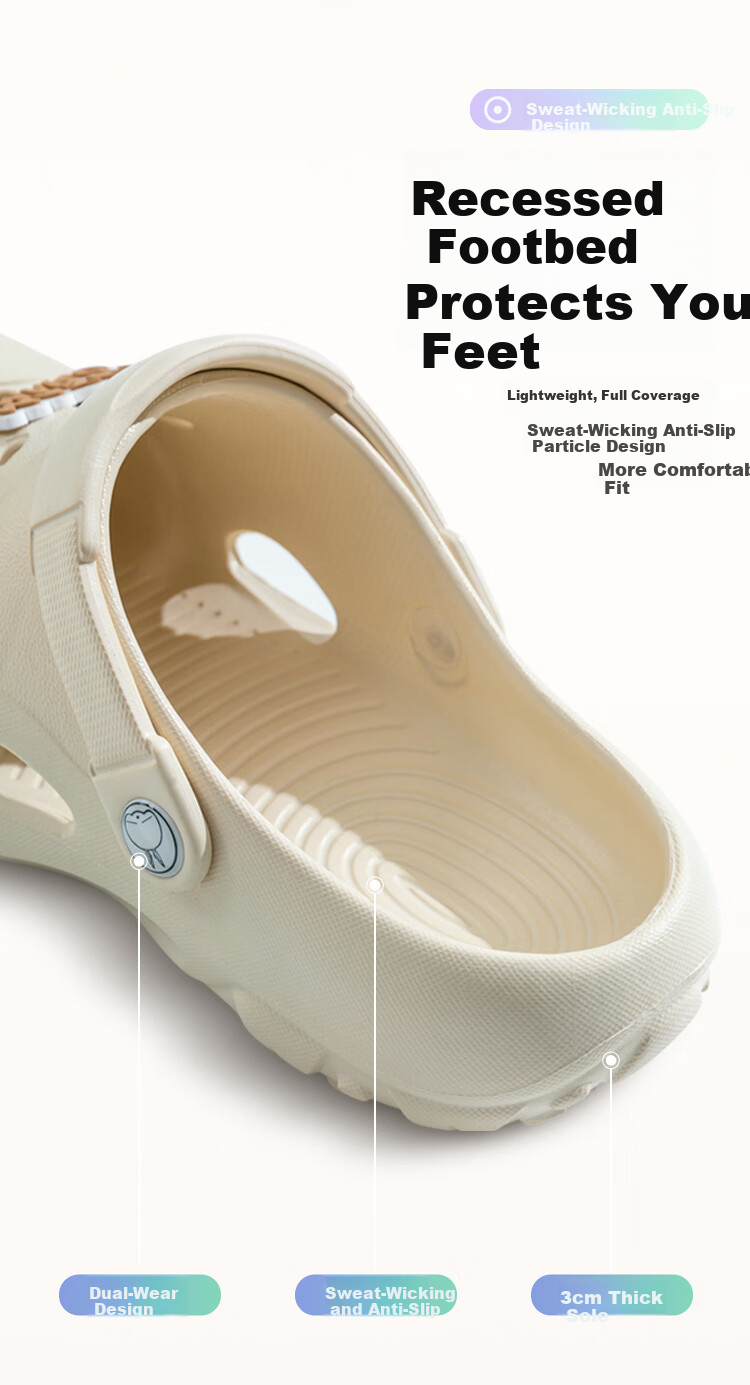 MashiMaro Unisex Couple Outdoor Slip-On Clogs Non-Slip Soft Sole Travel Beach Sandals 4