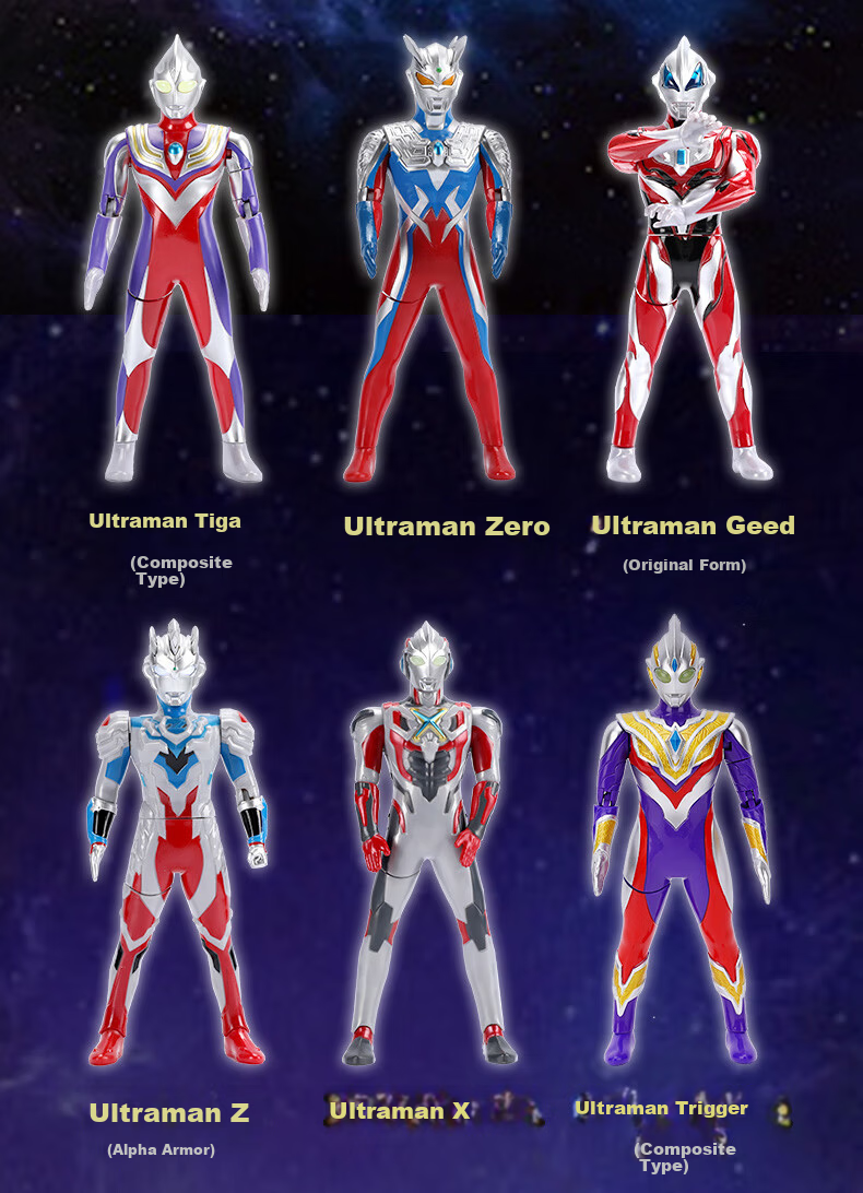 Lingdong Chuangxiang Ultraman Tiga Children's Toy Boys Sound and Light Action Figure Doll 3-6-10 Years Birthday Gift 4