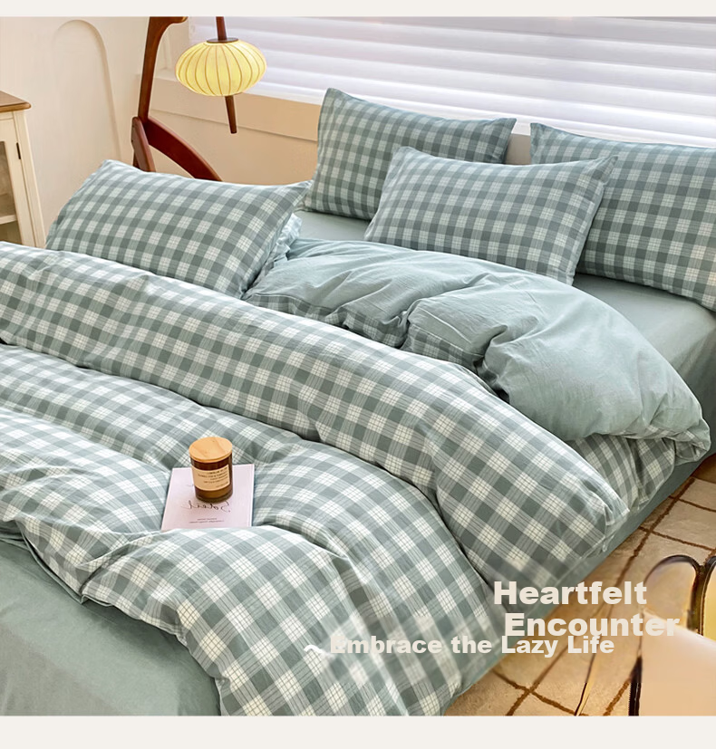 Grace A-Class Antibacterial Single Quilt Cover Skin-Friendly Student Single Duvet Cover Benno Green 150*200cm 4