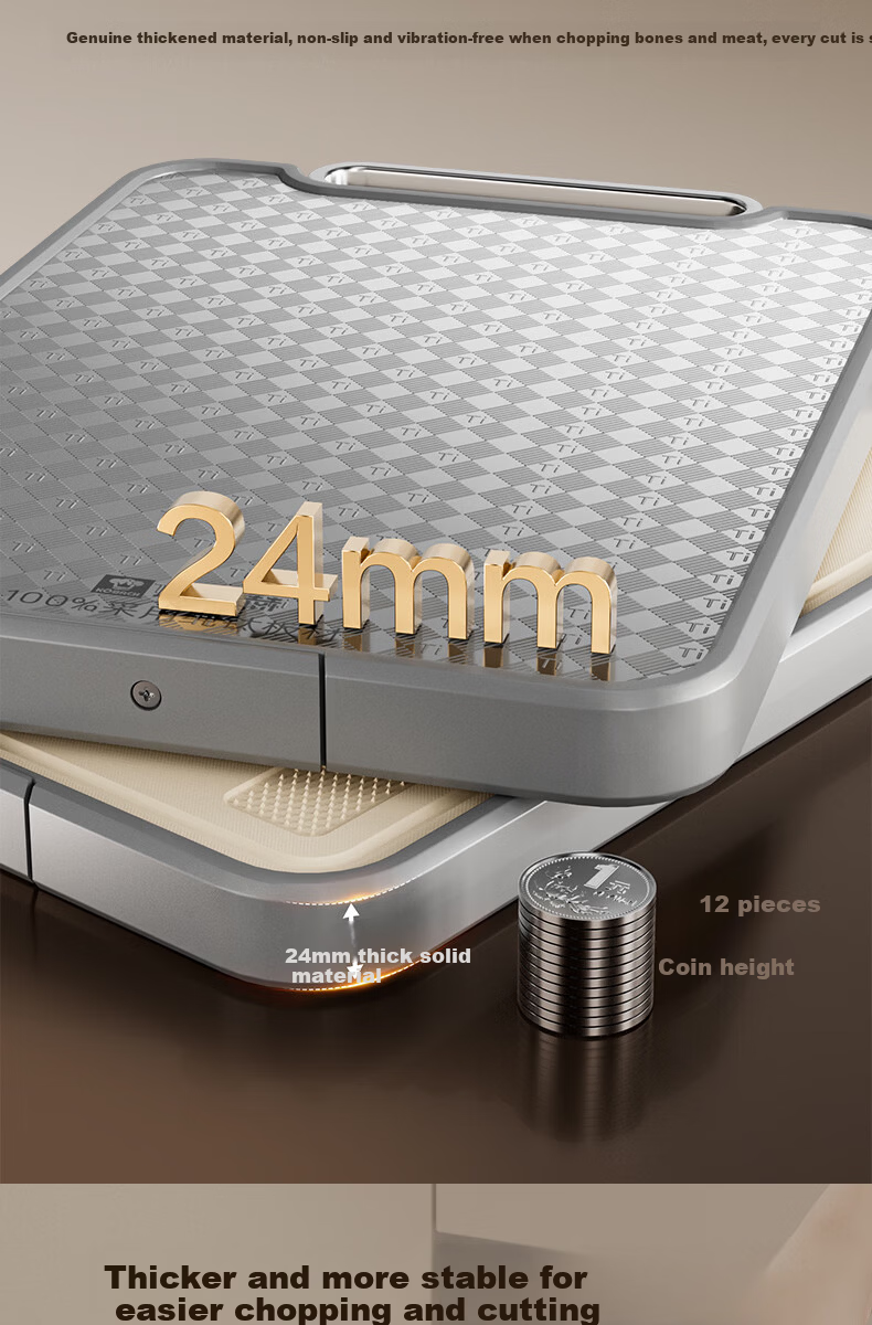 Kambach Pure Titanium Lightweight Scratch-Resistant Cutting Board Mold-Proof Antibacterial Household Chopping Board Pro Extra Large 12